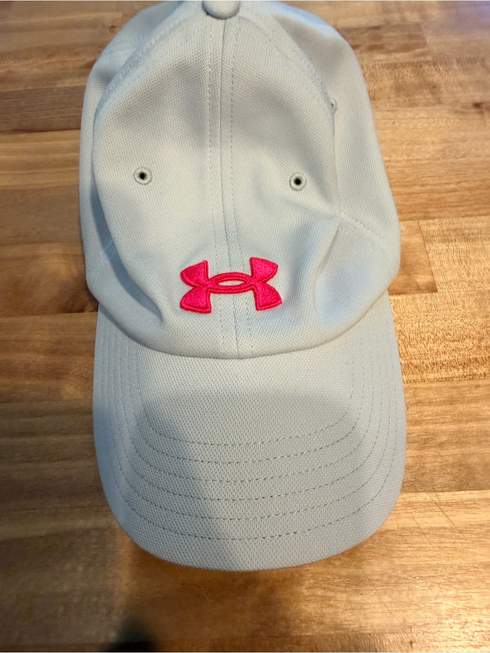 Under Armour Kids White Hat with Pink Logo